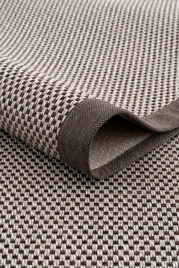 Sisalo Bordure Krem Kahve Sisal Halı Kahve Bordür B3417D