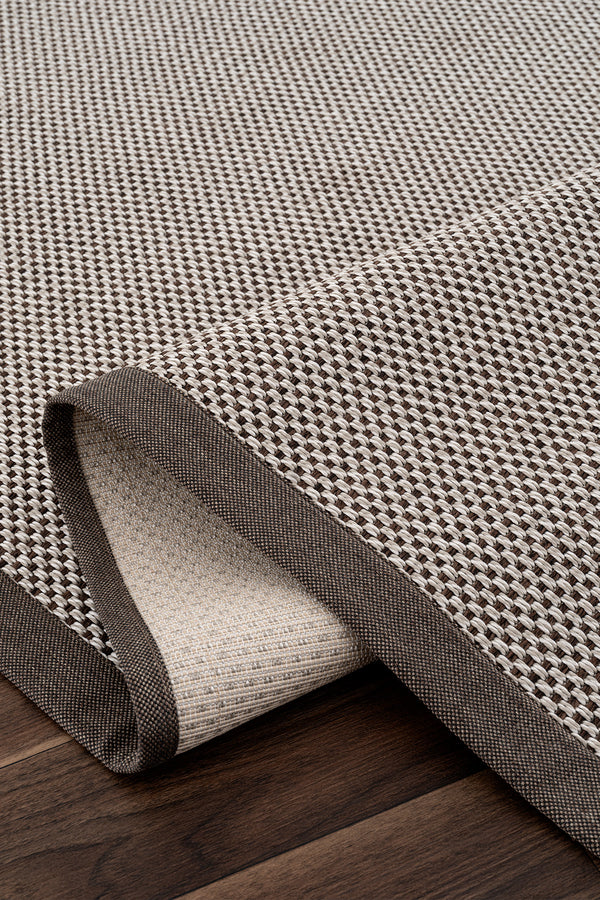 Sisalo Bordure Krem Kahve Sisal Halı Kahve Bordür B3417D