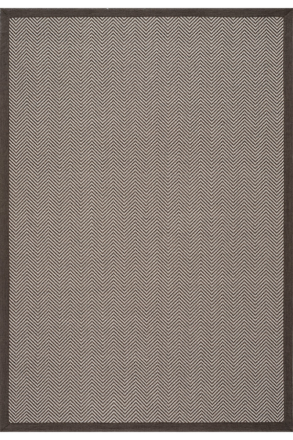 Sisalo Bordure Krem Kahve Sisal Halı Kahve Bordür B3421D