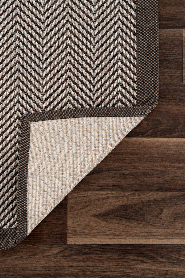 Sisalo Bordure Krem Kahve Sisal Halı Kahve Bordür B3421D