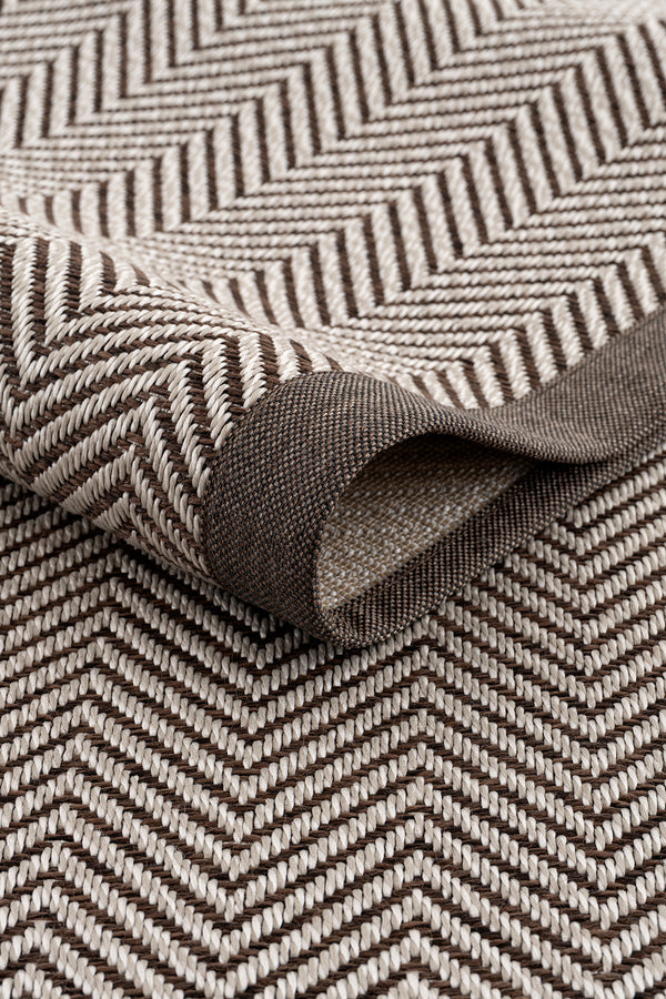 Sisalo Bordure Krem Kahve Sisal Halı Kahve Bordür B3421D