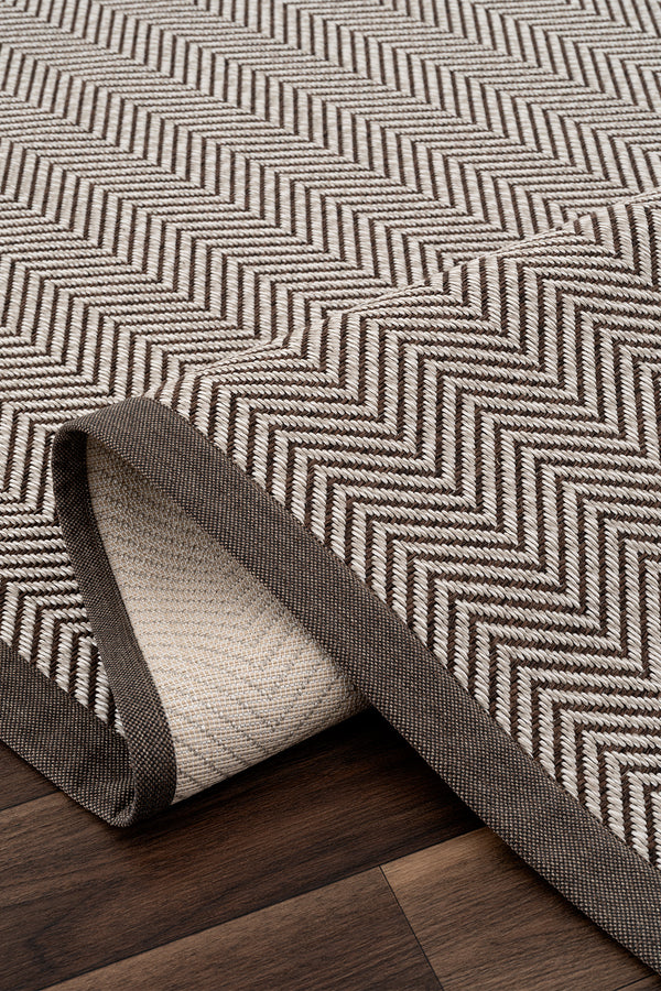 Sisalo Bordure Krem Kahve Sisal Halı Kahve Bordür B3421D