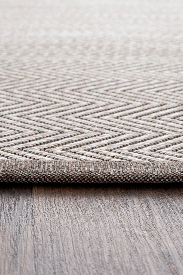 Sisalo Bordure Krem Kahve Sisal Halı Kahve Bordür B3421D