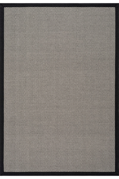 Sisalo Bordure Krem Siyah Sisal Halı Siyah Bordür B3421E