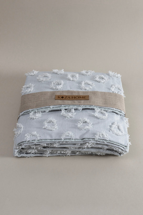 Sitra Gri Çift Kişilik Püsküllü Yatak Örtüsü 230x250 2 Yastık 50x70 5033