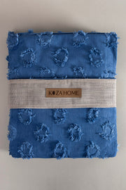 Sitra Lacivert Çift Kişilik Püsküllü Yatak Örtüsü 230x250 2 Yastık 50x70 5034