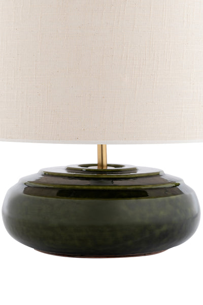 Solace İskandinav Tarzı Yeşil Stoneware Seramik Dekoratif Abajur 4663