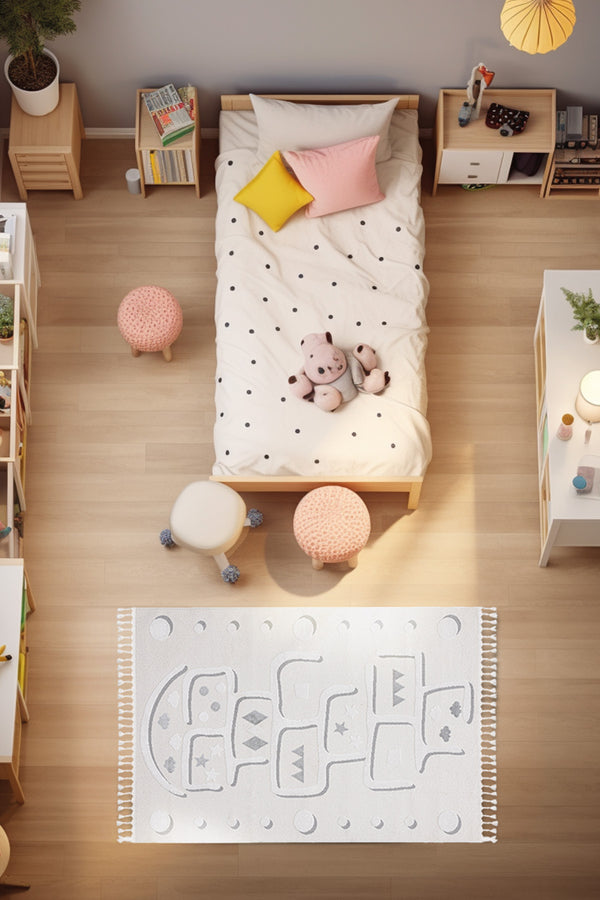 Sparkle Krem Gri Çocuk Odası Halısı 33451A