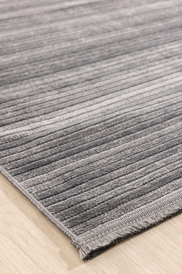 Stripe Antrasit Kaymaz Taban Kilim 33010A