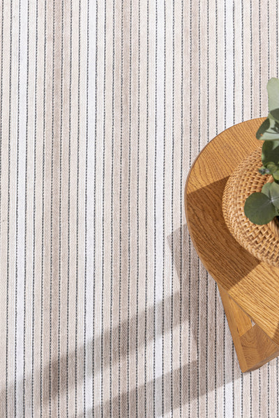 Stripe Krem Kaymaz Taban Kilim 33014A