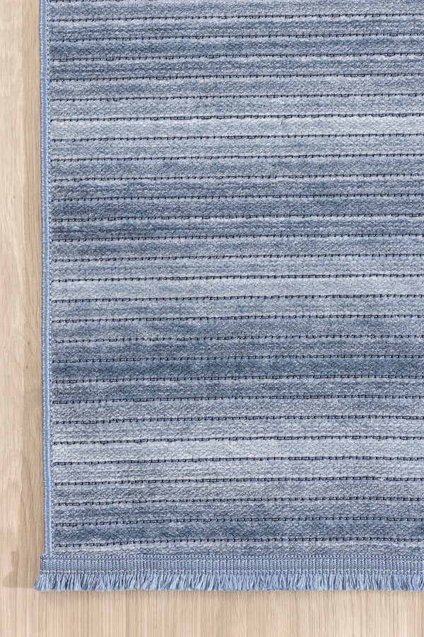 Stripe Mavi Kaymaz Taban Kilim  33013A