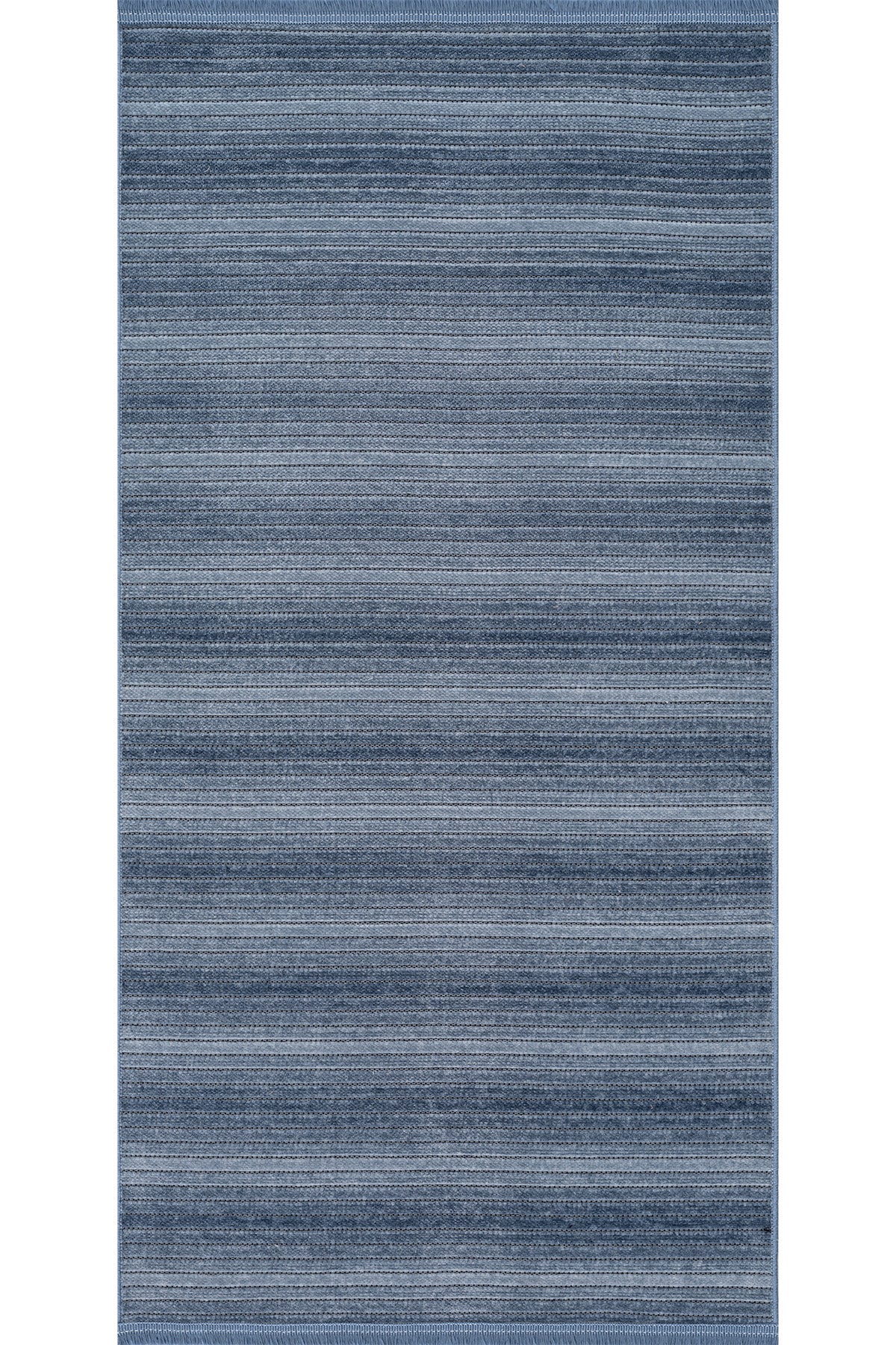 Stripe Mavi Kilim Kaymaz Taban Salon Oturma Odası Antre Yolluk 33013Y