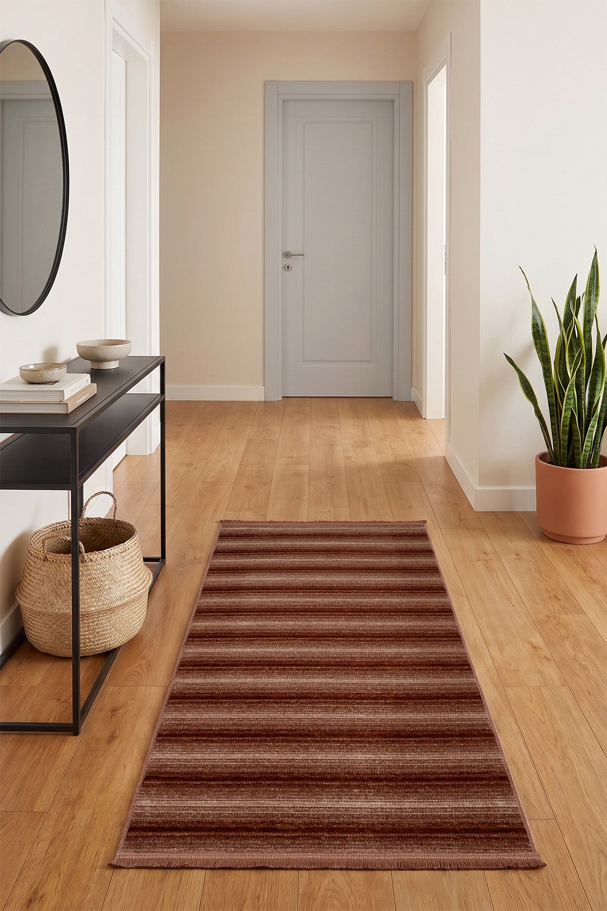 Stripe Terra Kilim Kaymaz Taban Salon Oturma Odası Antre Yolluk 33012Y