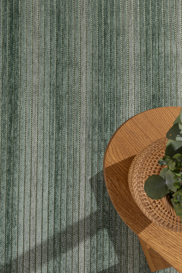 Stripe Yeşil Kaymaz Taban Kilim  33011A
