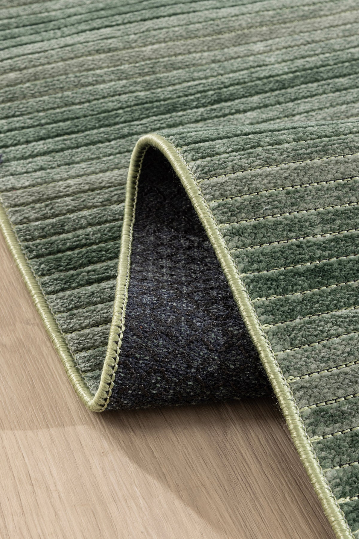 Stripe Yeşil Kilim Kaymaz Taban Salon Oturma Odası Antre Halısı 33011A