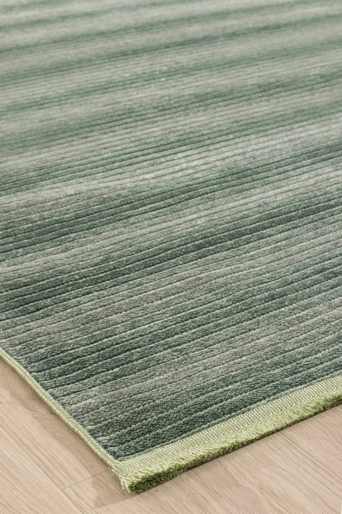 Stripe Yeşil Kilim Kaymaz Taban Salon Oturma Odası Antre Halısı 33011A