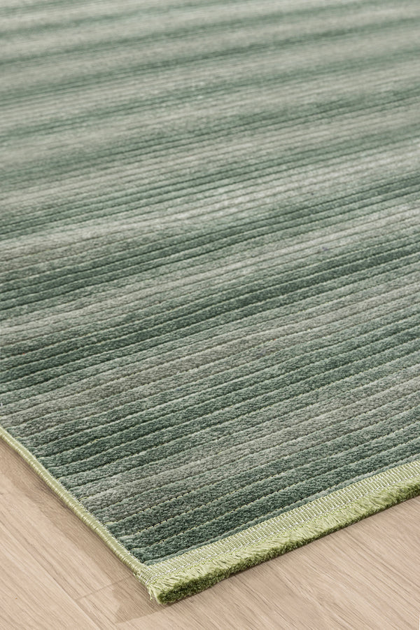 Stripe Yeşil Kaymaz Taban Kilim  33011A