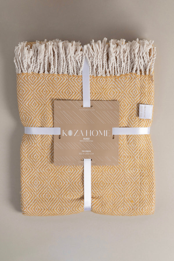 Suez Hardal Beyaz Yün Tek Kişilik Battaniyesi 91251 150x200 cm