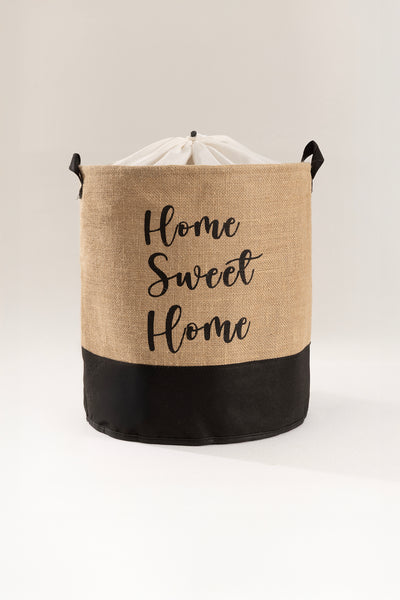 Tidy Jüt Home Yazılı Büzgülü Çamaşır Sepeti (37x40cm) 6015