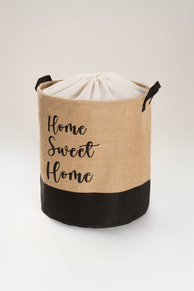 Tidy Jüt Home Yazılı Büzgülü Çamaşır Sepeti (37x40cm) 6015