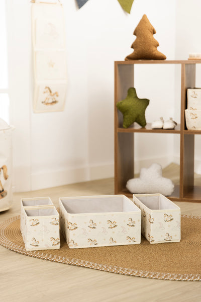 Tidy Kids Atlı Karınca Desenli Poplin 4'lü Çekmece İçi Organizer 6020