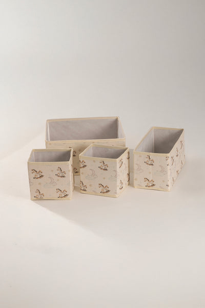 Tidy Kids Atlı Karınca Desenli Poplin 4'lü Çekmece İçi Organizer 6020