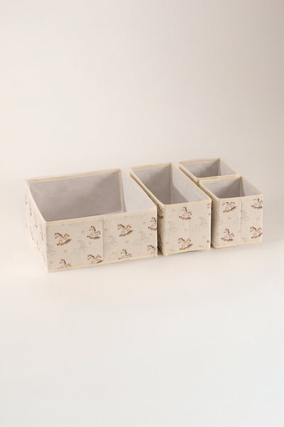 Tidy Kids Atlı Karınca Desenli Poplin 4'lü Çekmece İçi Organizer 6020