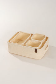 Tidy Pamuk Kumaş 4'lü Çekmece İçi Organize 6017