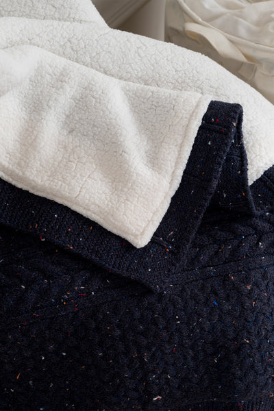 Toffy Lacivert Kırçıllı Örgü Bebek Battaniyesi 100X100