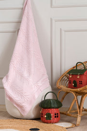 Toffy Toz Pembe Buğday Örgü Bebek Battaniyesi 100X100