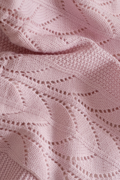 Toffy Toz Pembe Buğday Örgü Bebek Battaniyesi 100X100