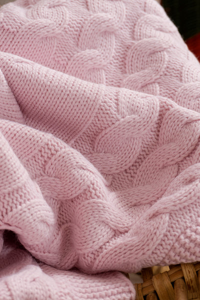 Toffy Toz Pembe Örgü Bebek Battaniyesi 100X100