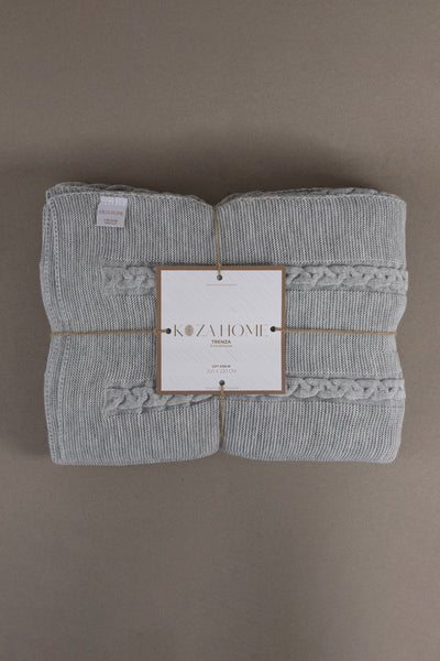 Trenza Gri Çift Kişilik Battaniye 200x220 15030