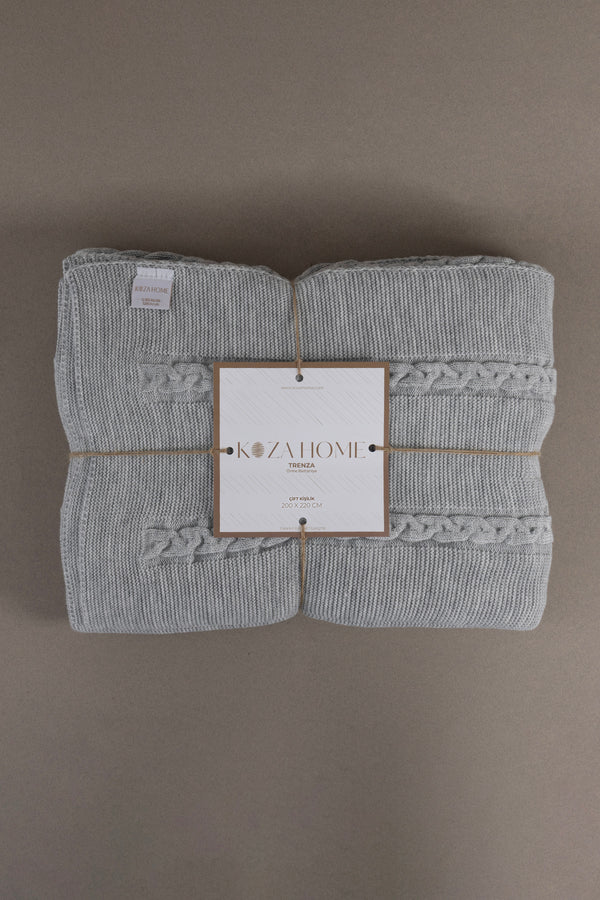 Trenza Gri Çift Kişilik Battaniye 200x220 15030
