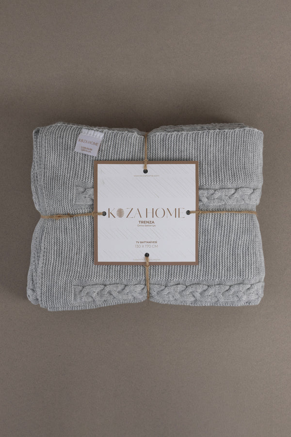 Trenza Gri Tv Battaniyesi 130x170 15032
