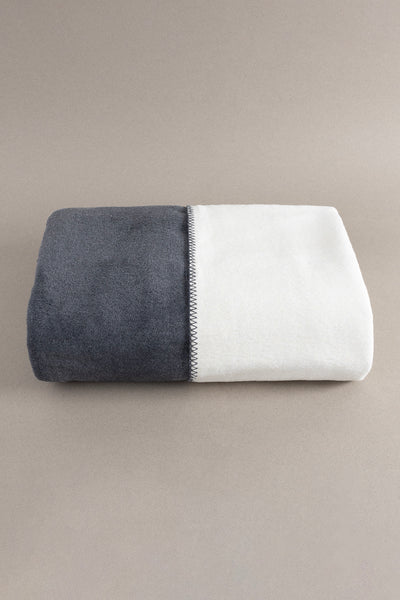 Twin Battaniye Soft Pamuklu Çift Kişilik Battaniye Antrasit Krem 200 x 220 5013A