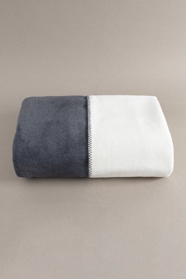 Twin Battaniye Soft Pamuklu Çift Kişilik Battaniye Antrasit Krem 200 x 220 5013A