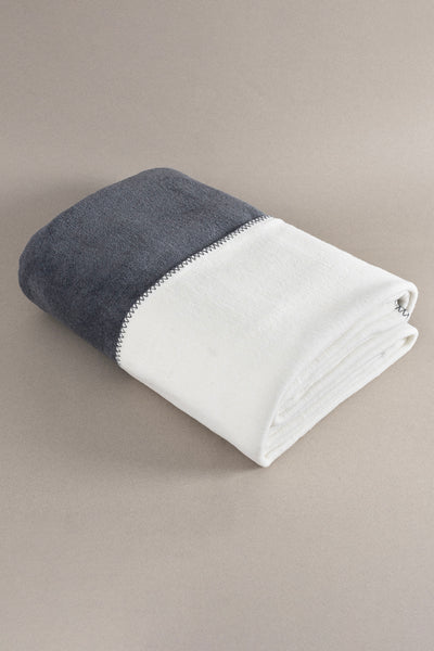 Twin Battaniye Soft Pamuklu Çift Kişilik Battaniye Antrasit Krem 200 x 220 5013A