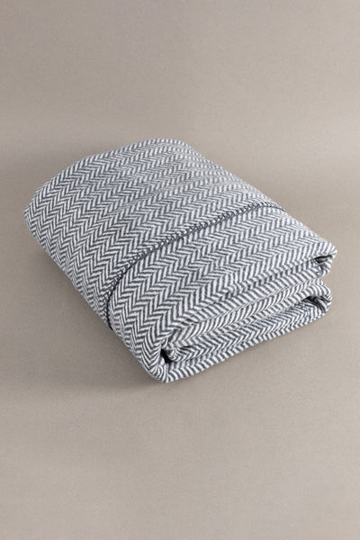 Twin Battaniye Soft Pamuklu Çift Kişilik Battaniye Antrasit Krem 200 x 220 5022A