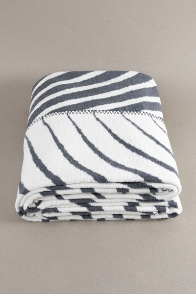 Twin Battaniye Soft Pamuklu Çift Kişilik Battaniye Antrasit Krem 200 x 220 5038A