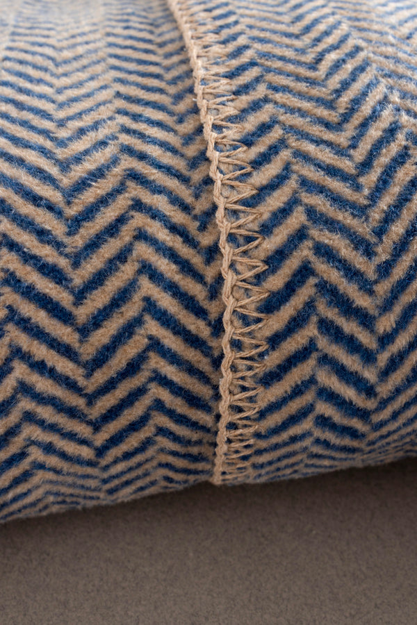 Twin Battaniye Soft Pamuklu Çift Kişilik Battaniye Kahve Mavi 200 x 220 5021A