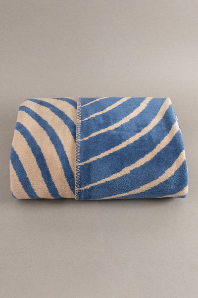 Twin Battaniye Soft Pamuklu Çift Kişilik Battaniye Kahve Mavi 200 x 220 5037A