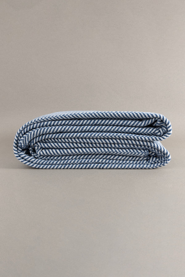 Twin Battaniye Soft Pamuklu Çift Kişilik Battaniye Mavi Krem 200 x 220 5019A