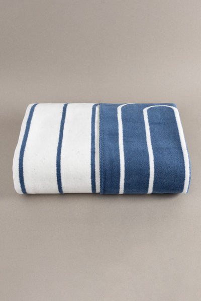 Twin Battaniye Soft Pamuklu Çift Kişilik Battaniye Mavi Krem 200 x 220 5027A