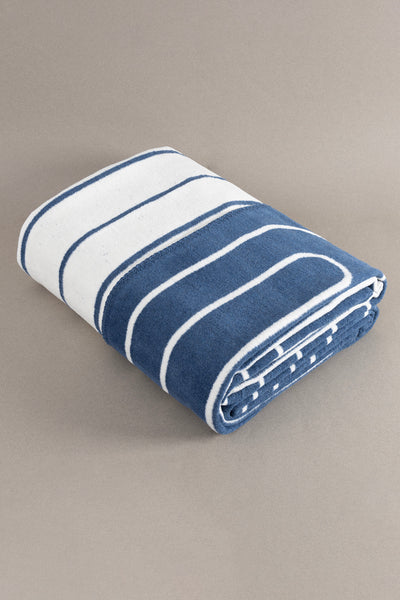 Twin Battaniye Soft Pamuklu Çift Kişilik Battaniye Mavi Krem 200 x 220 5027A