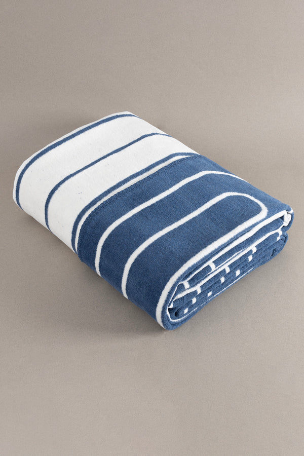 Twin Battaniye Soft Pamuklu Çift Kişilik Battaniye Mavi Krem 200 x 220 5027A