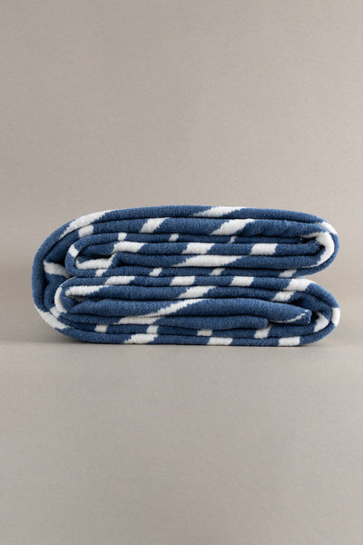 Twin Battaniye Soft Pamuklu Çift Kişilik Battaniye Mavi Krem 200 x 220 5035A