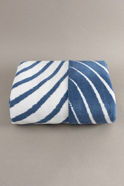 Twin Battaniye Soft Pamuklu Çift Kişilik Battaniye Mavi Krem 200 x 220 5035A