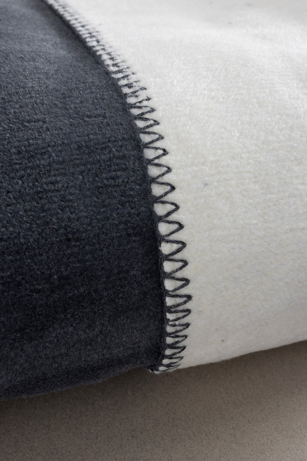 Twin Battaniye Soft Pamuklu Tek Kişilik Battaniye Antrasit Krem 150 x 200 5014A