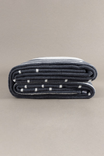 Twin Battaniye Soft Pamuklu Tek Kişilik Battaniye Antrasit Krem 150 x 200 5026A